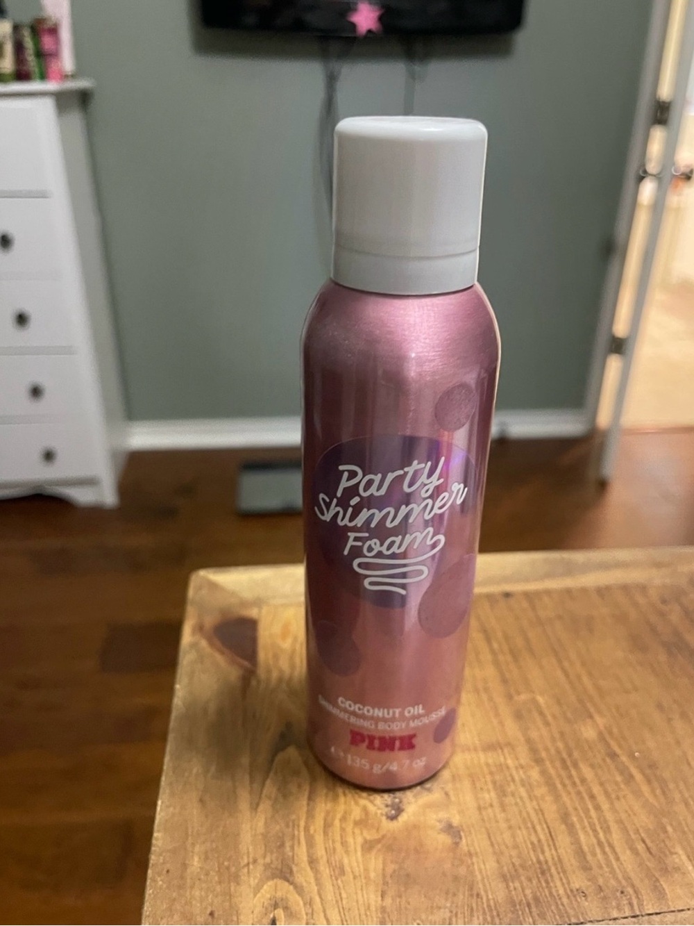PINK Victoria's Secret Party Shimmer Foam - Metallic Pink